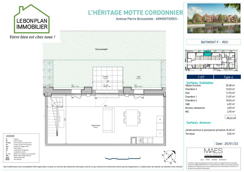 Appartement - 98 m² - 4 pièces