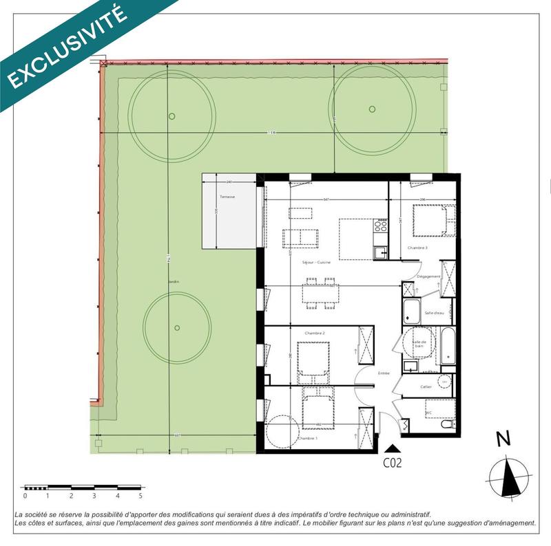 Appartement - 95 m² - 4 pièces