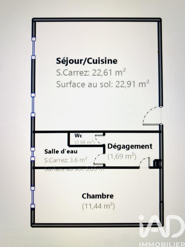 Appartement - 40 m² - 2 pièces