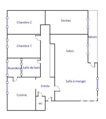 Appartement - 93 m² - 5 pièces