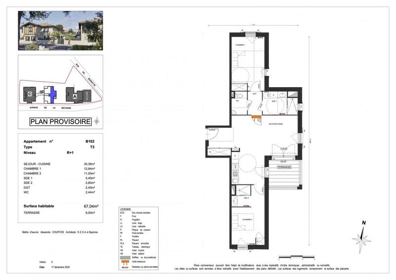 Appartement - 67 m² - 3 pièces