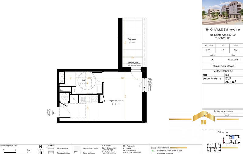 Appartement - 27 m² - 1 pièce