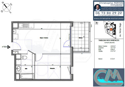 Appartement - 41 m² - 2 pièces