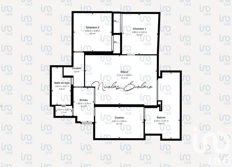 Appartement - 64 m² - 3 pièces