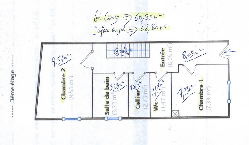 Appartement - 63 m² - 3 pièces