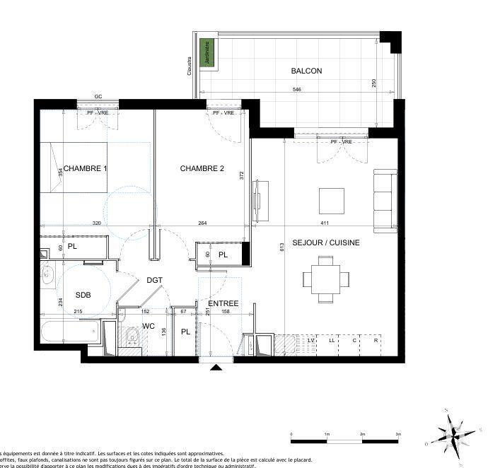 Appartement - 64 m² - 3 pièces