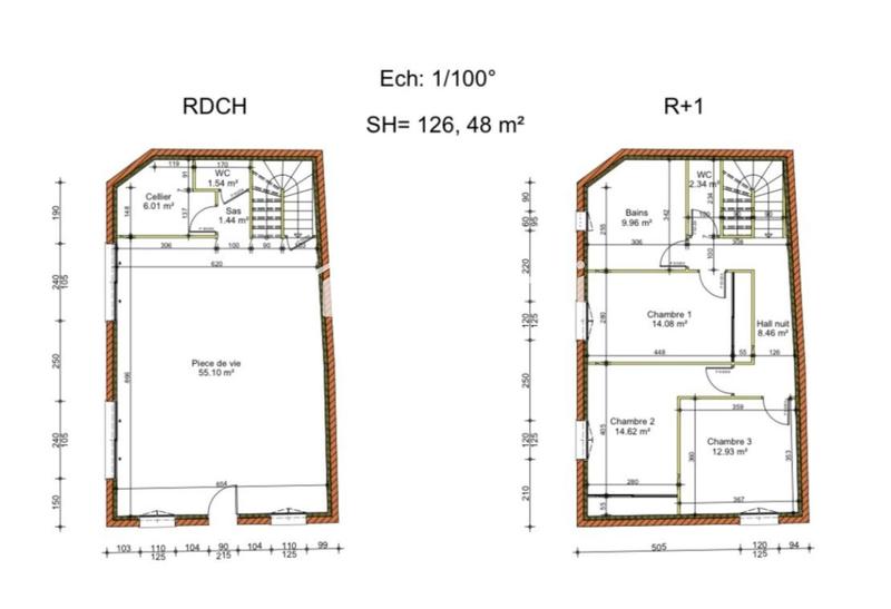 Maison - 75 m² - 2 pièces