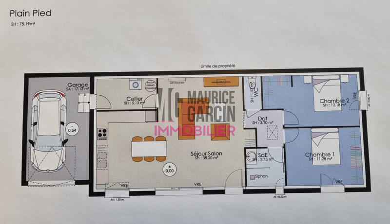 Maison - 75 m² - 3 pièces