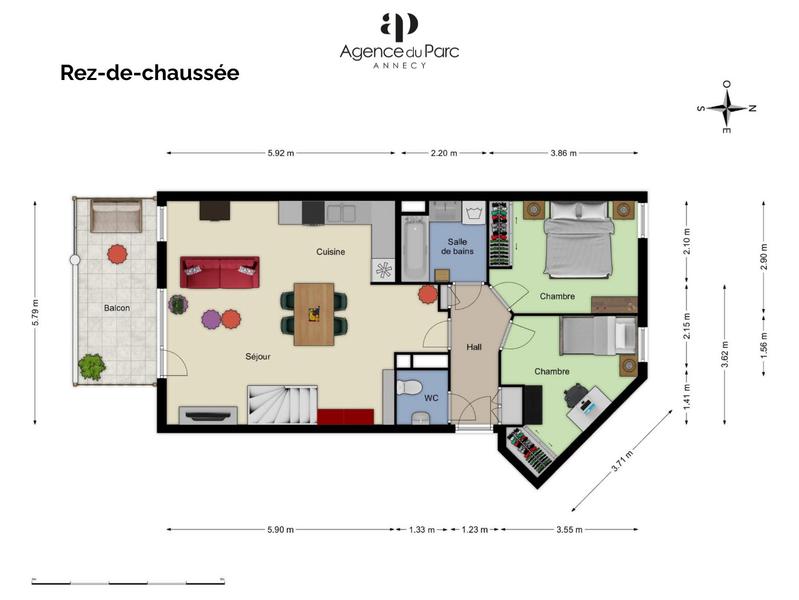 Duplex - 86 m² - 4 pièces