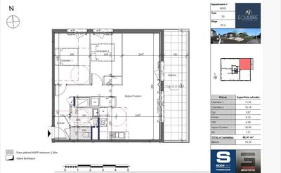 Appartement - 68 m² - 3 pièces