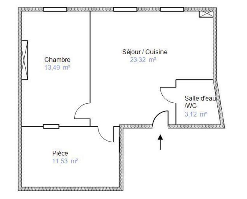 Appartement - 51 m² - 3 pièces