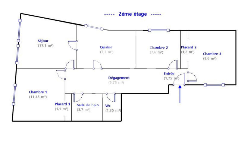 Appartement - 70 m² - 4 pièces