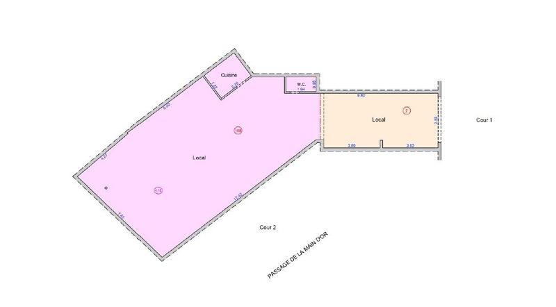 Bureau - 129 m² - 2 pièces