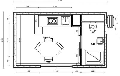 Maison - 15 m² - 1 pièce