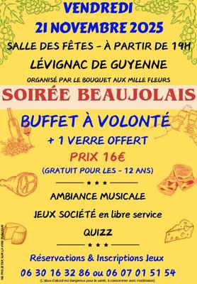 Soirée Beaujolais buffet à volonté