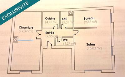 Appartement - 58 m² - 3 pièces