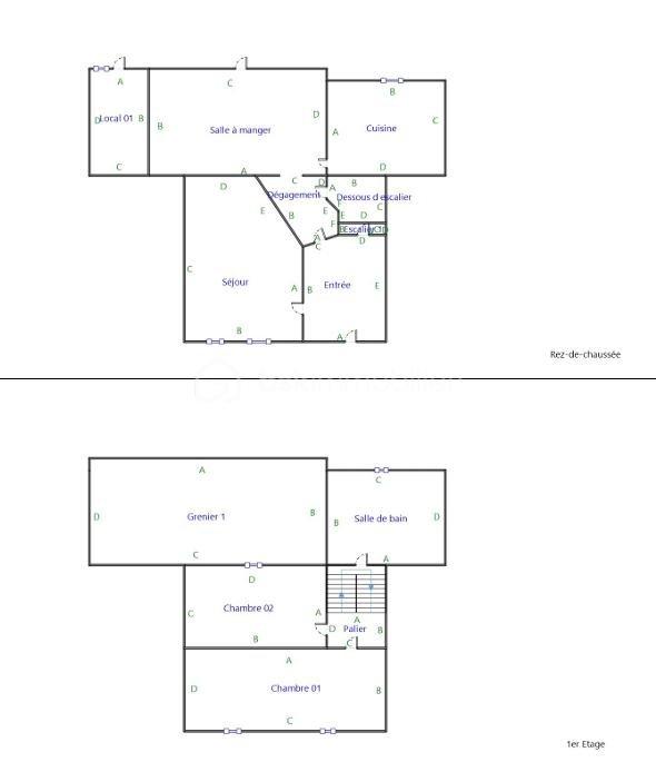 Maison de ville - 84 m² - 4 pièces