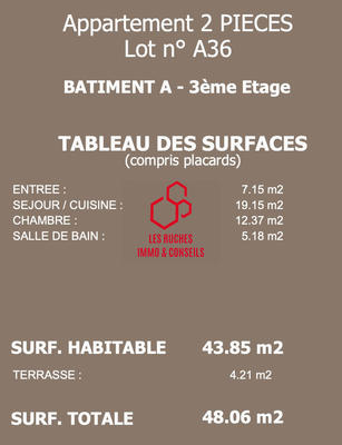 Appartement - 44 m² - 2 pièces