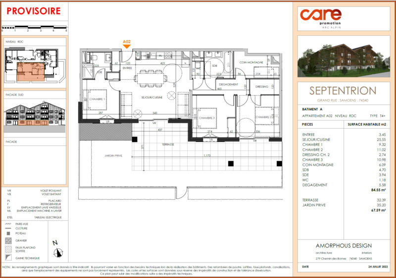 Appartement - 85 m² - 4 pièces