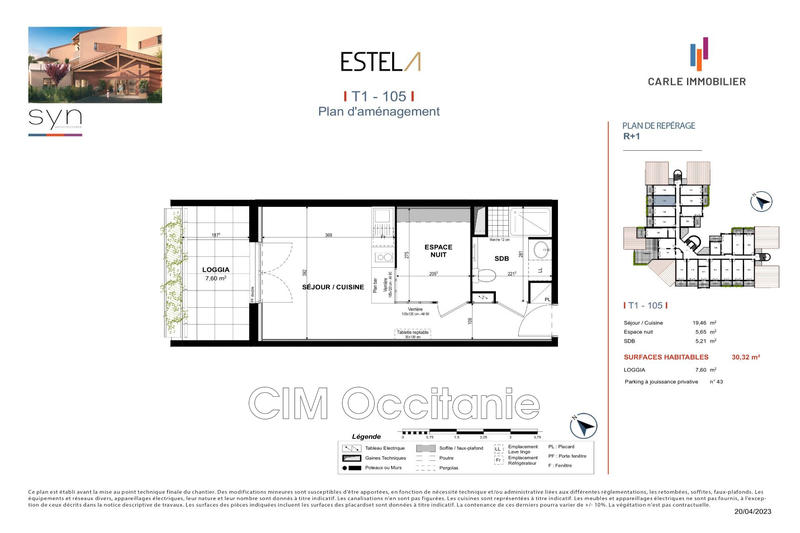 Appartement - 30 m² - 2 pièces