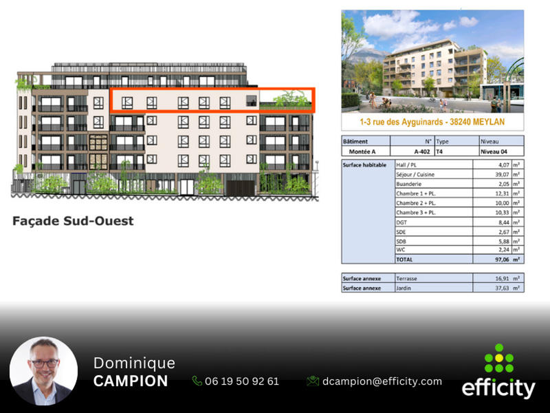 Appartement - 97 m² - 4 pièces