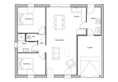 Maison - 71 m² - 3 pièces