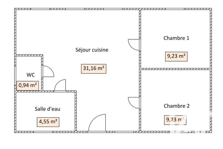 Maison - 55 m² - 3 pièces