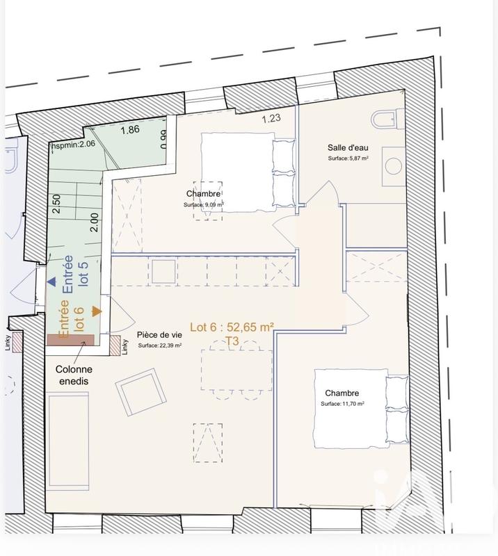 Appartement - 52 m² - 3 pièces