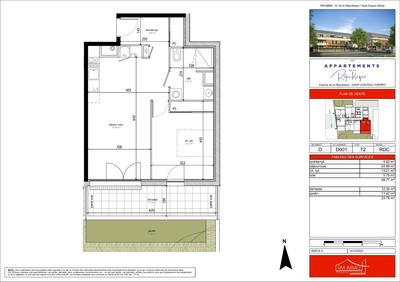 Appartement - 48 m² - 2 pièces