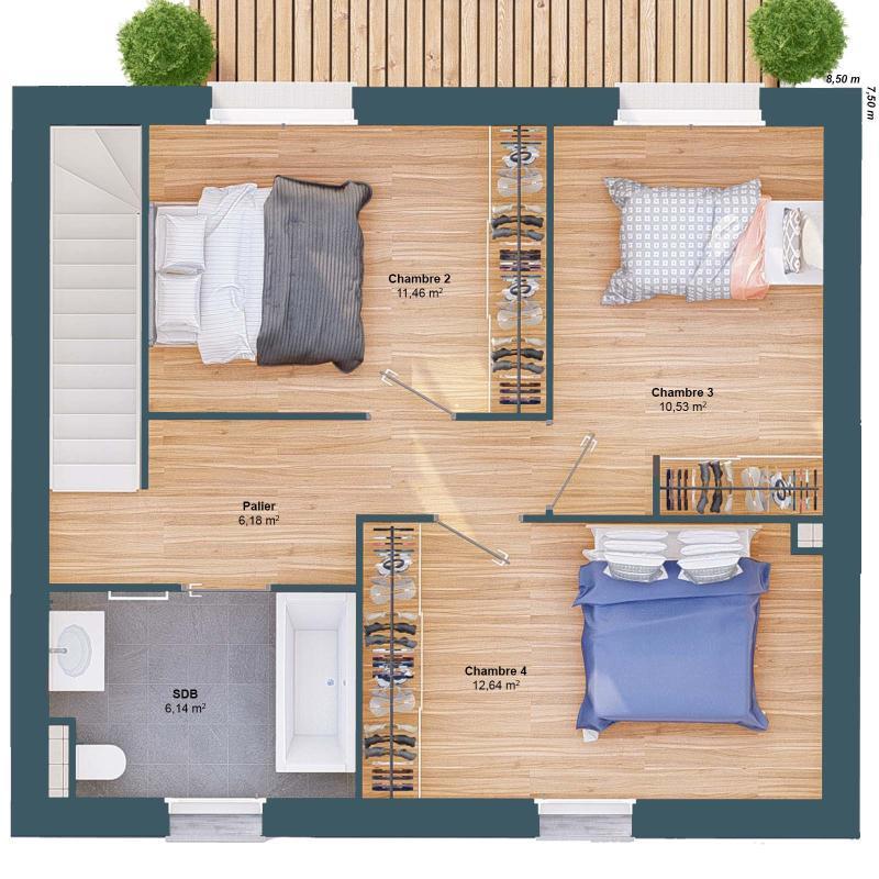 Maison - 95 m² - 6 pièces