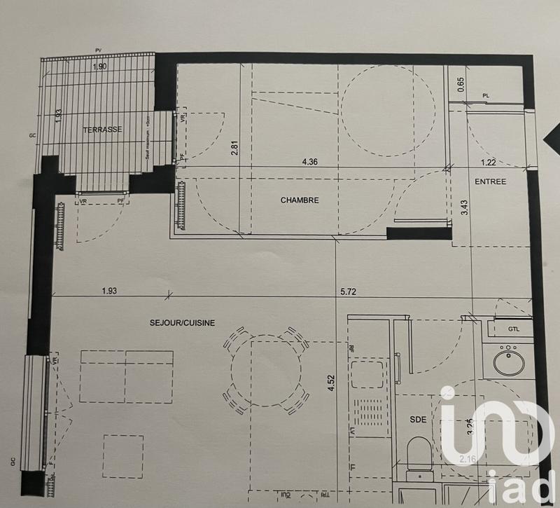 Appartement - 50 m² - 2 pièces