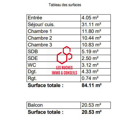 Appartement - 84 m² - 4 pièces
