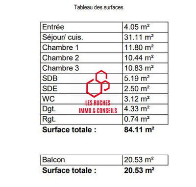 Appartement - 84 m² - 4 pièces