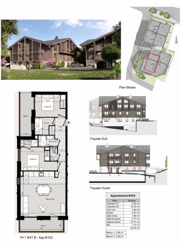 Appartement - 61 m² - 3 pièces