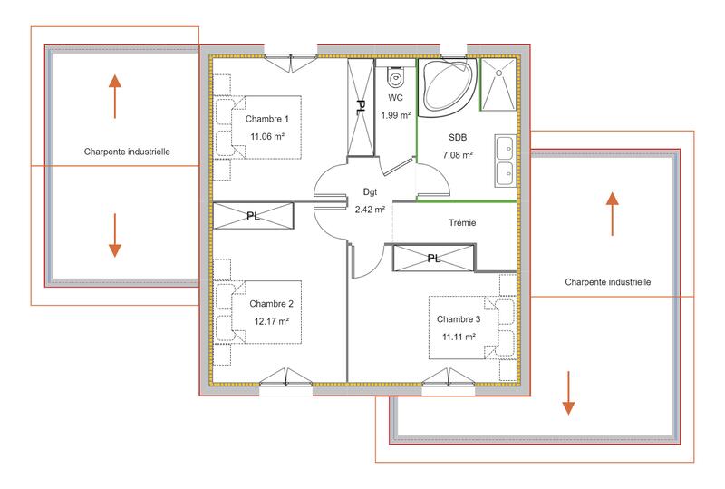 Maison - 110 m² - 4 pièces