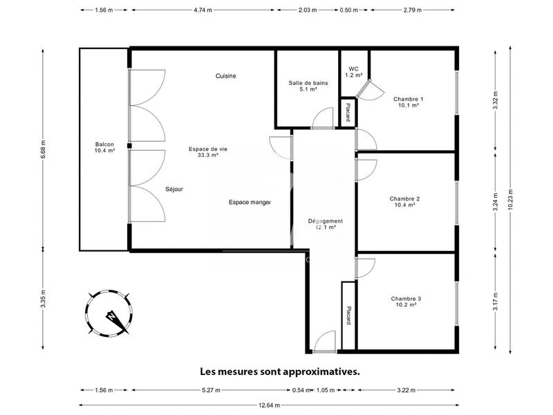 Appartement - 81 m² - 4 pièces