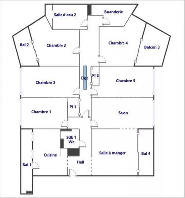 Appartement - 135 m² - 7 pièces