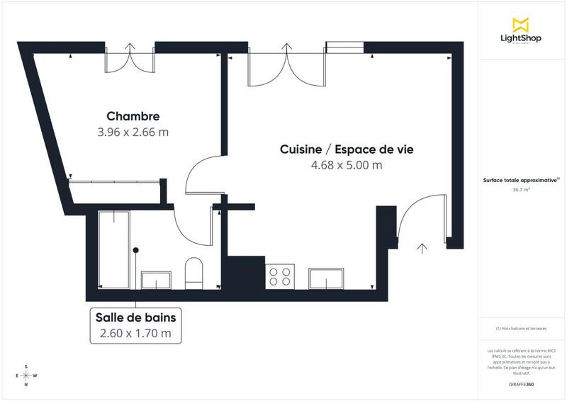Appartement - 37 m² - 2 pièces
