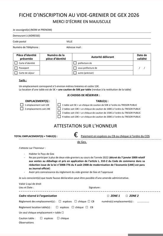 Vide grenier du centre ville