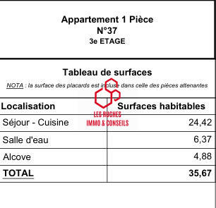 Appartement - 35 m² - 1 pièce