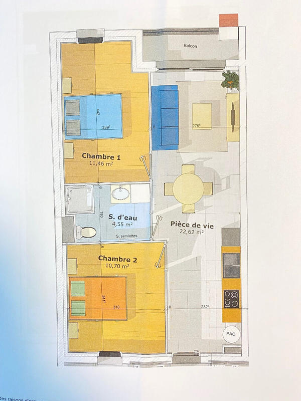 Appartement - 49 m² - 3 pièces