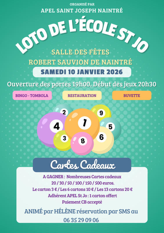 Loto École St Joseph Naintré