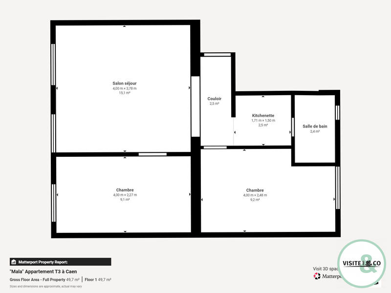 Appartement - 40 m² - 3 pièces