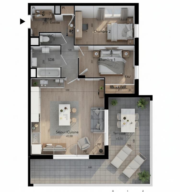 Appartement - 67 m² - 3 pièces