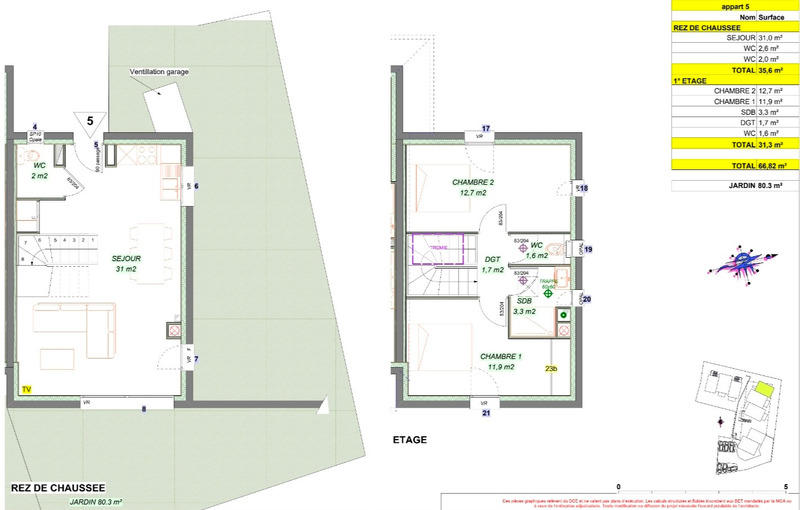 Appartement - 67 m² - 4 pièces