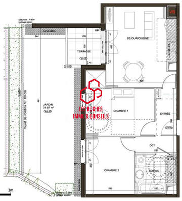 Appartement - 55 m² - 3 pièces