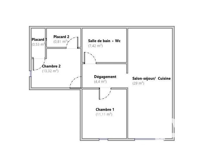 Appartement - 67 m² - 3 pièces