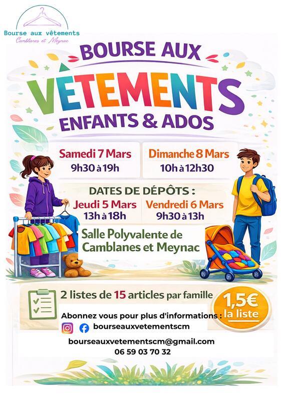 Bourse aux vêtements enfants et ados puériculture
