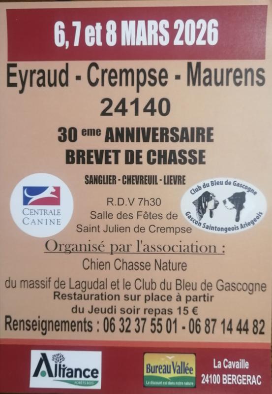 30ème Brevet de chasse
