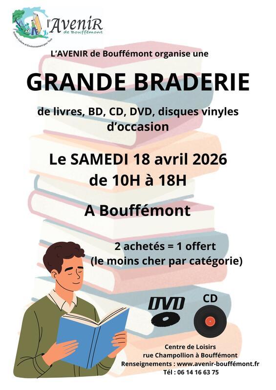 Grande braderie livres, bd, cd, dvd, vinyles d'occasion